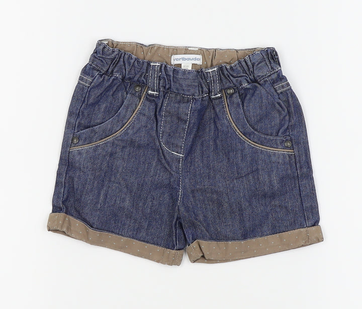 Vertbaudet Girls Blue Capri Trousers Size 18 Months - shorts