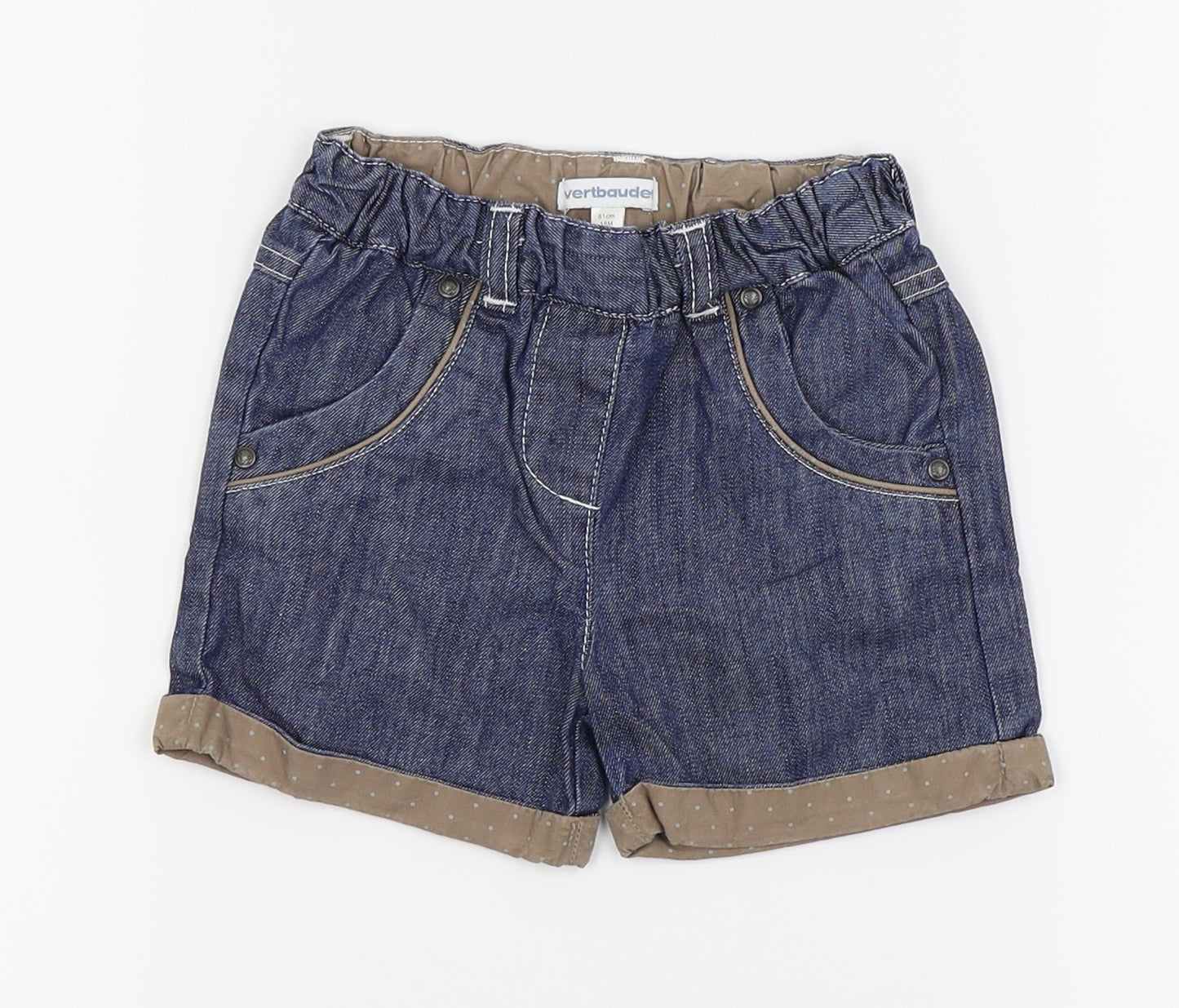 Vertbaudet Girls Blue   Capri Trousers Size 18 Months  - shorts