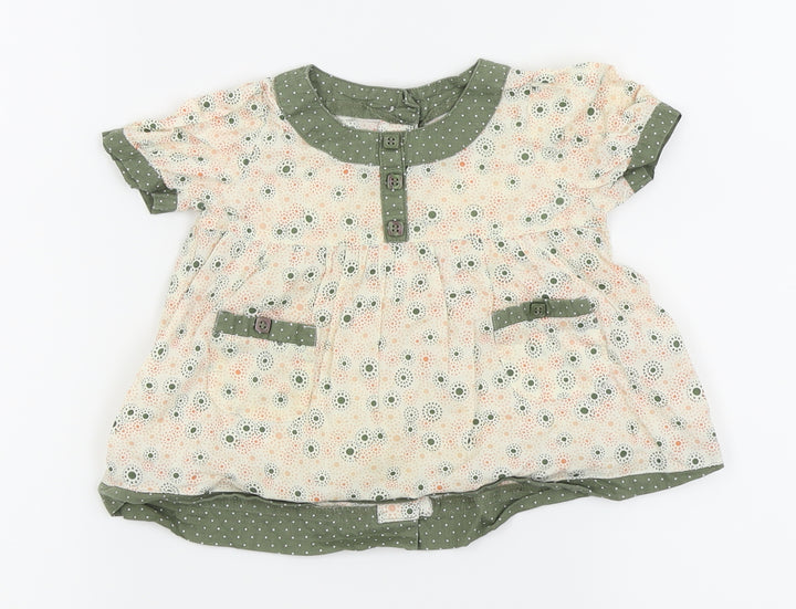 pre worn Girls White   Fit & Flare  Size 9-12 Months