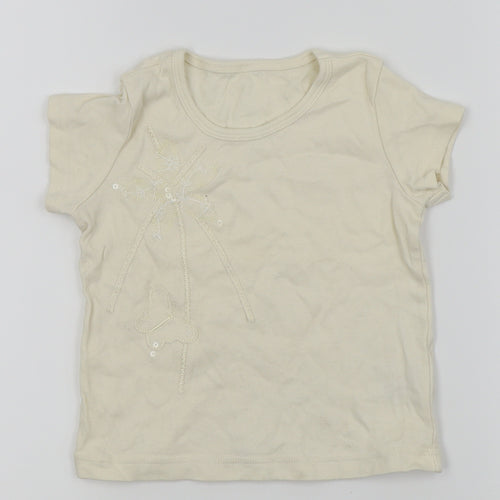 M&S Girls White   Basic T-Shirt Size 6 Years