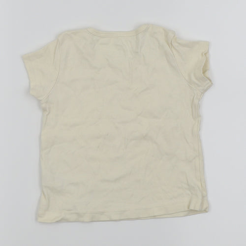 M&S Girls White   Basic T-Shirt Size 6 Years