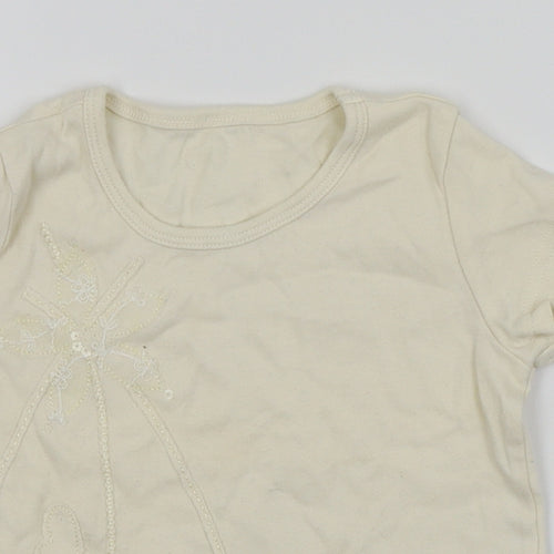 M&S Girls White   Basic T-Shirt Size 6 Years