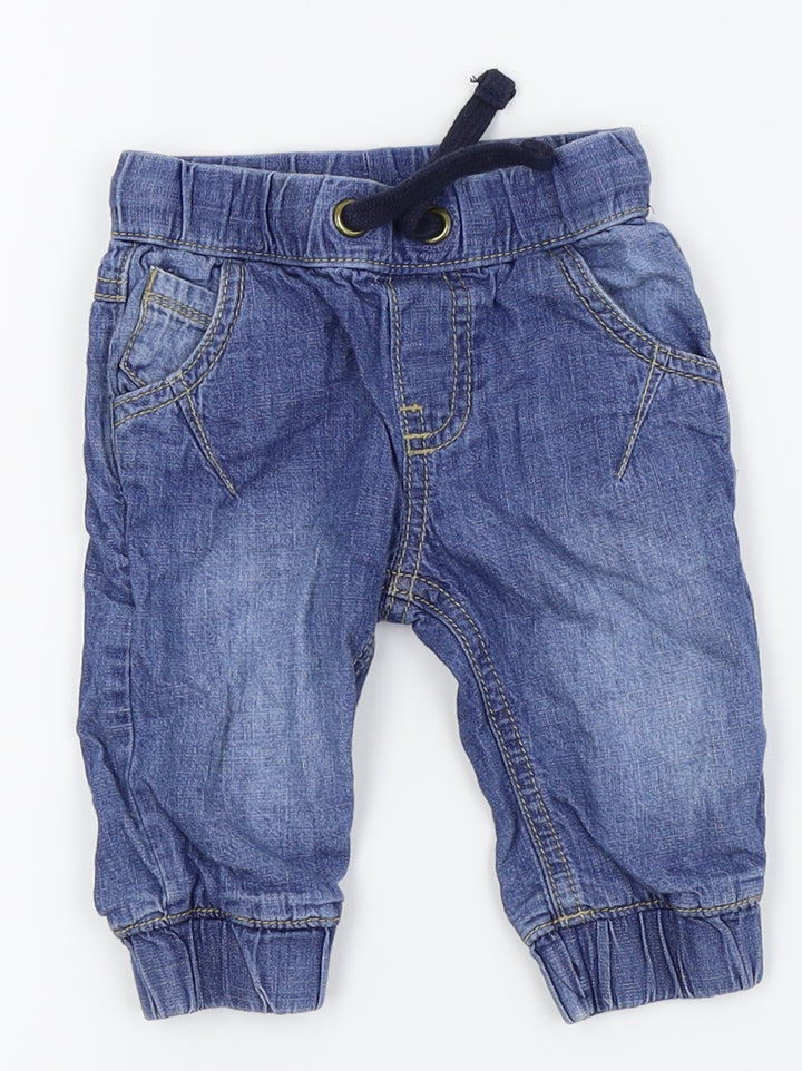F&F Boys Blue Cargo Jeans Size 3-6 Months
