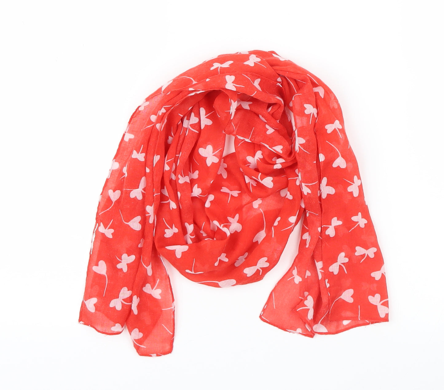Preworn Womens Red Geometric   Scarf