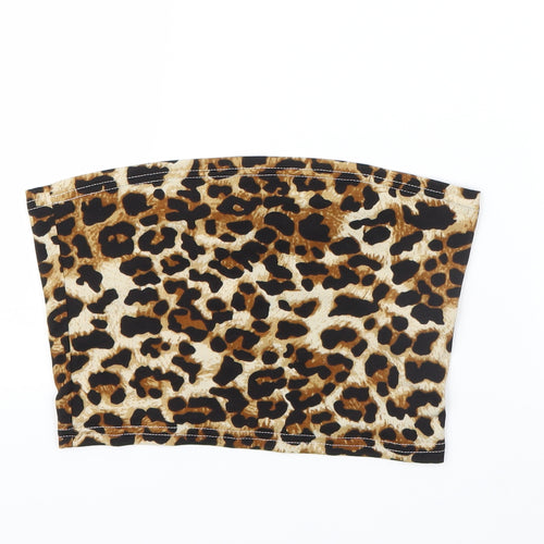 SheIn Womens Brown Animal Print  Basic T-Shirt Size 6  - Tube top