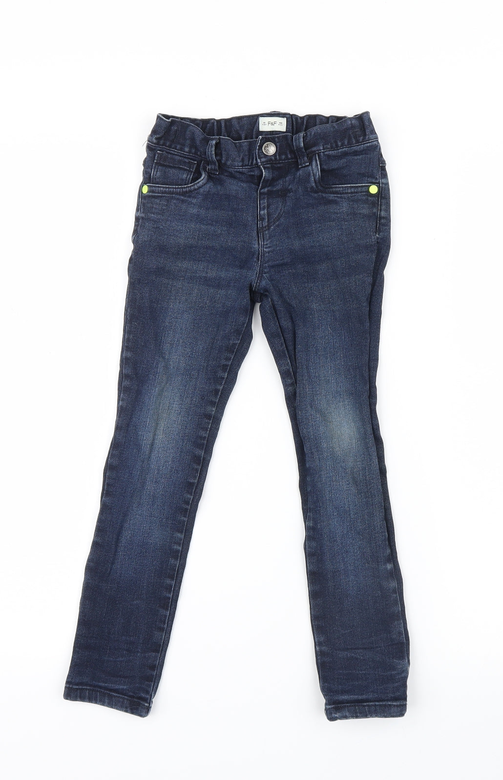 F&F Boys Blue  Denim Straight Jeans Size 4-5 Years