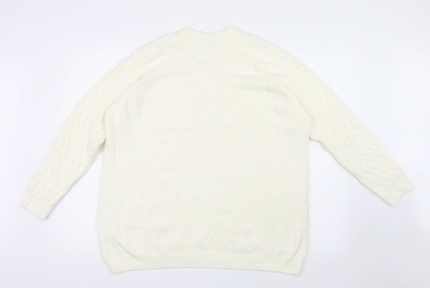 Tu  Womens White  Knit Pullover Jumper Size 22