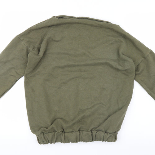 Boohoo Womens Green  Knit Pullover Jumper Size S
