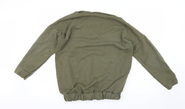 Boohoo Womens Green Knit Pullover Jumper Size S