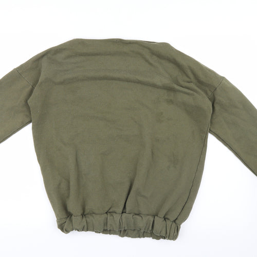 Boohoo Womens Green  Knit Pullover Jumper Size S