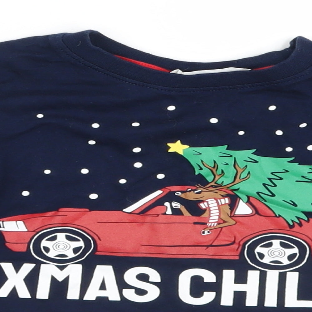 H&M Boys Blue   Basic T-Shirt Size 5-6 Years  - Christmas