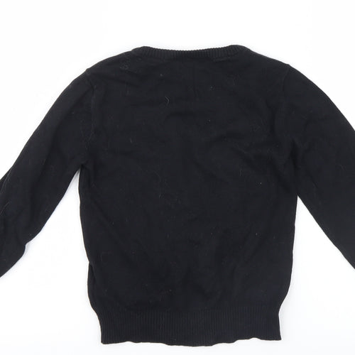 H&M Boys Black  Knit Pullover Jumper Size 5-6 Years