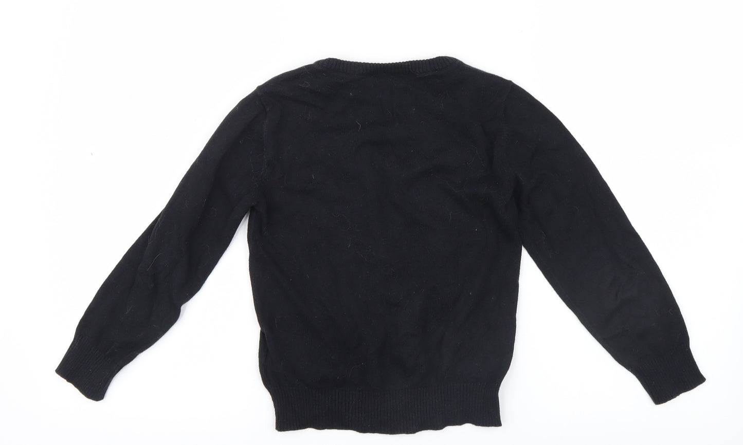 H&M Boys Black  Knit Pullover Jumper Size 5-6 Years