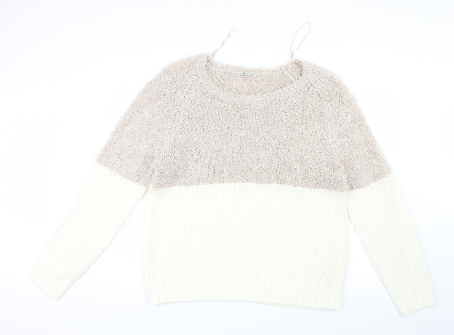 Tu  Womens Beige  Knit Pullover Jumper Size 22