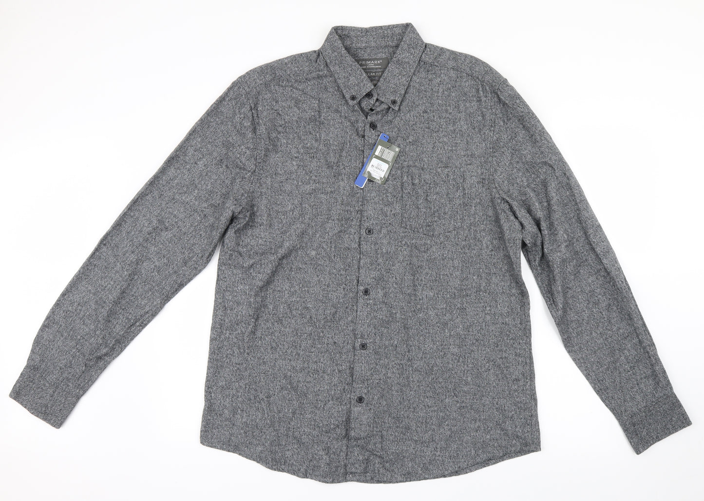 Primark Mens Grey    Button-Up Size L