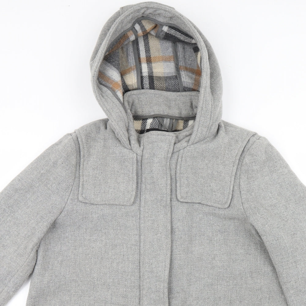 Warehouse Womens Grey   Pea Coat Coat Size 12