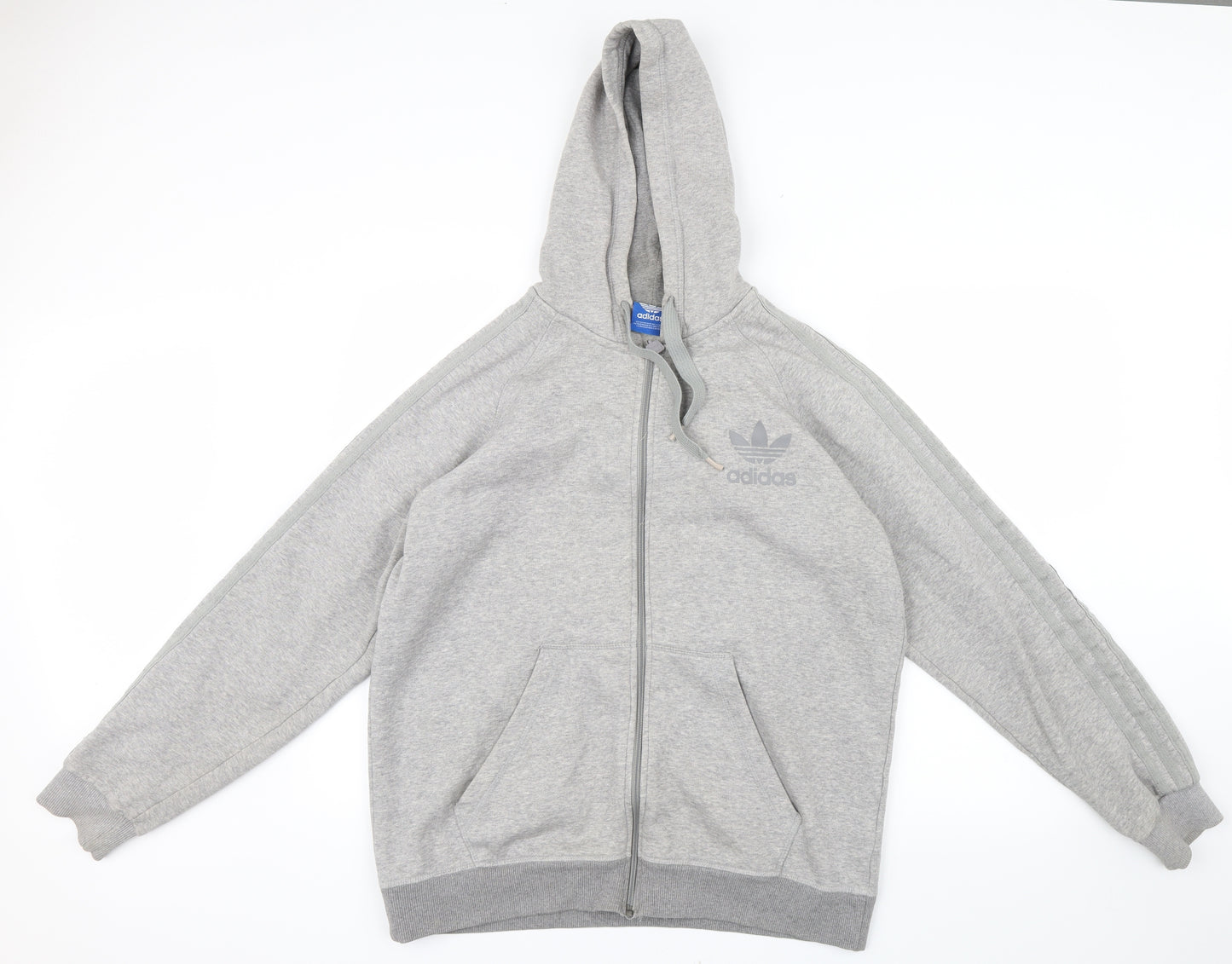 adidas Mens Grey   Full Zip Hoodie Size L