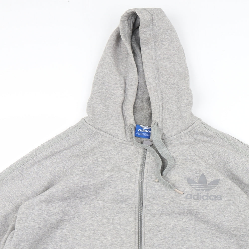 adidas Mens Grey   Full Zip Hoodie Size L