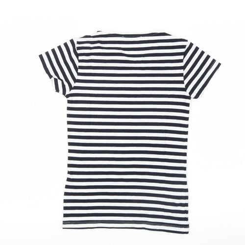Mango Womens Black Striped  Basic T-Shirt Size 4