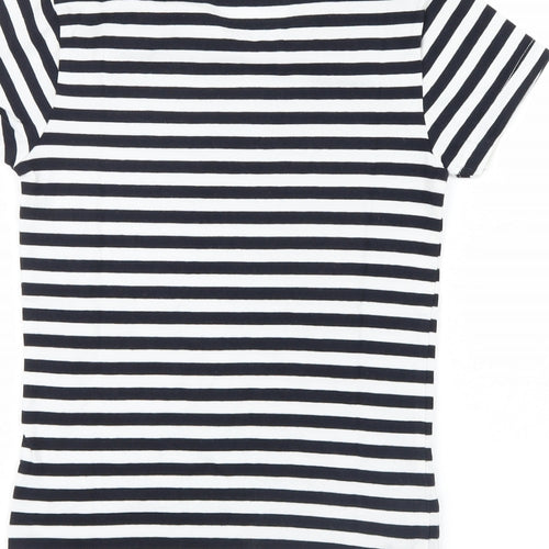 Mango Womens Black Striped  Basic T-Shirt Size 4