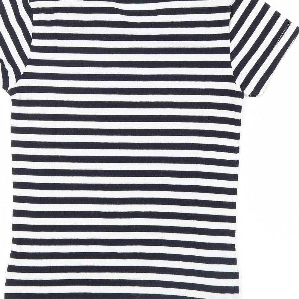 Mango Womens Black Striped  Basic T-Shirt Size 4