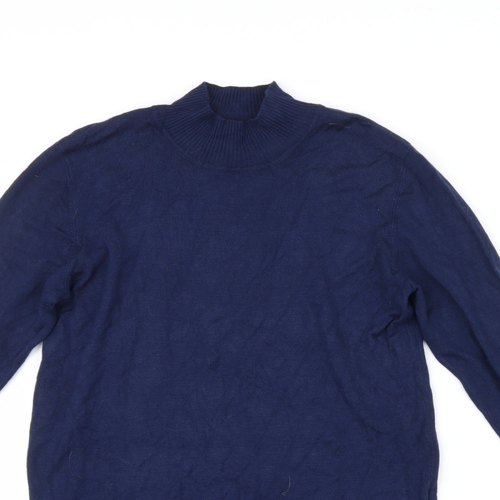 Atmosphere Womens Blue  Knit Basic T-Shirt Size 6  - Long