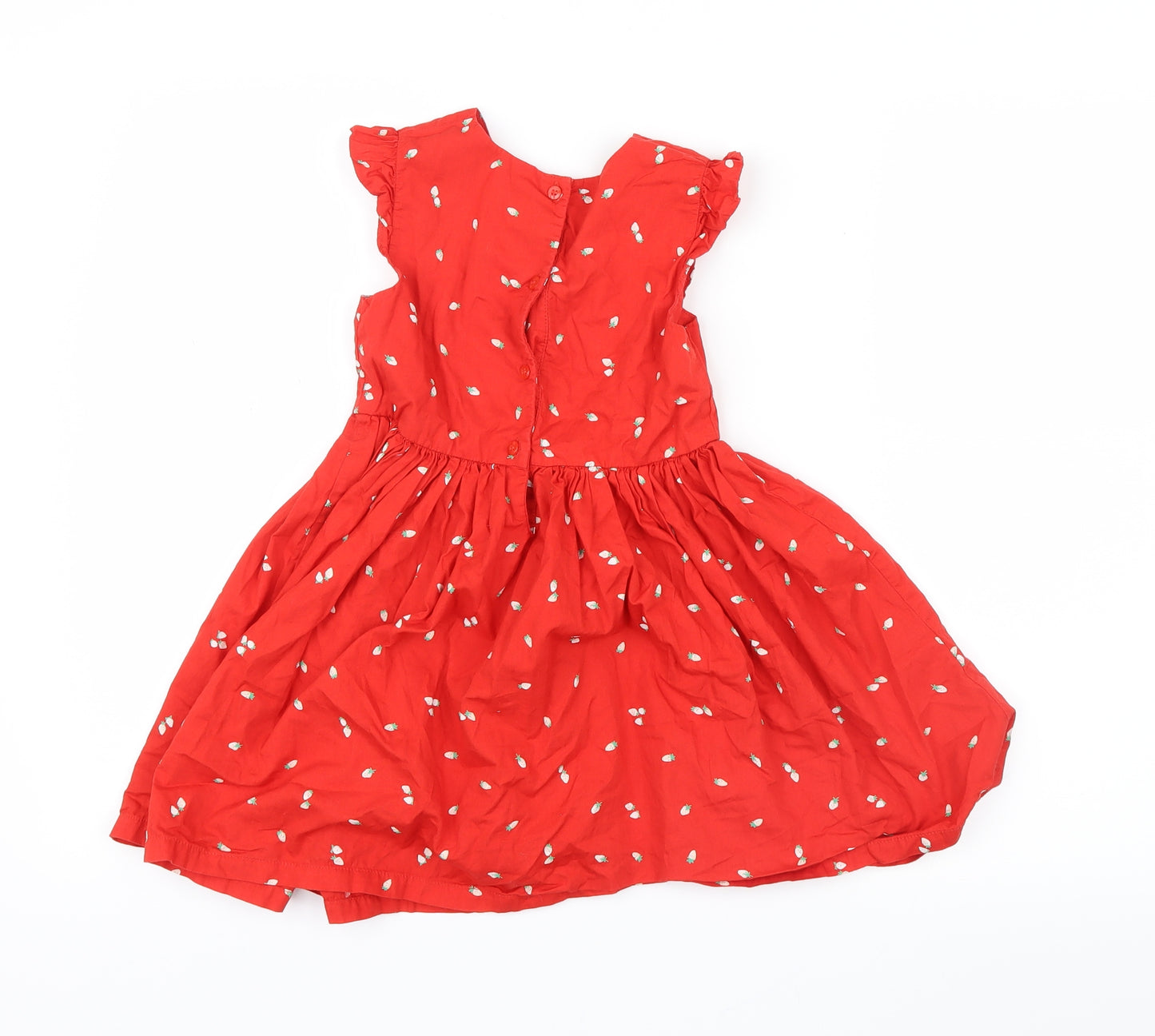 Mothercare Girls Red Geometric  Shirt Dress  Size 5-6 Years