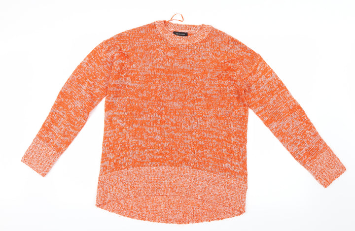 New Look Womens Orange Knit Pullover Jumper Size S