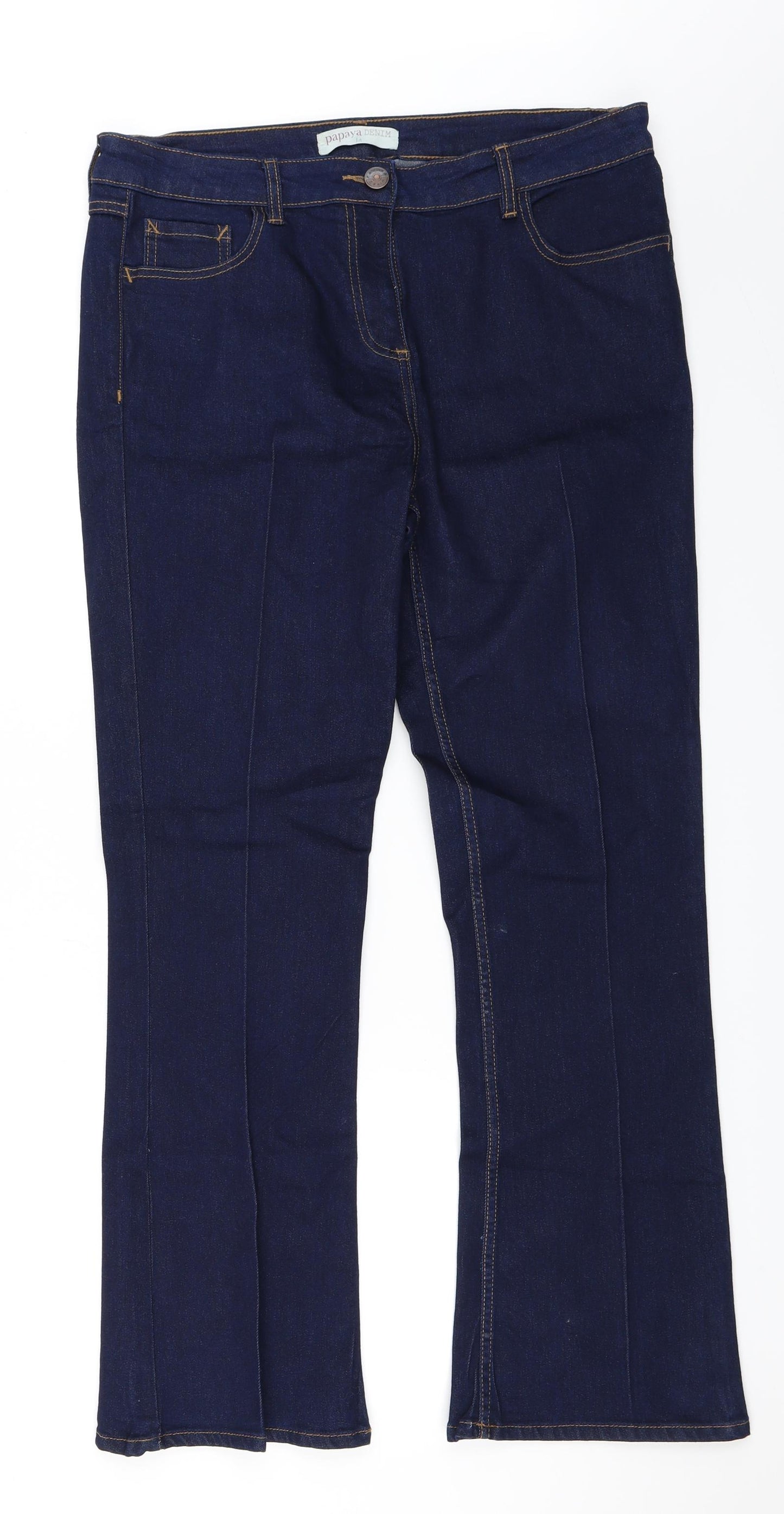 Papaya Womens Blue  Denim Straight Jeans Size 14 L29 in