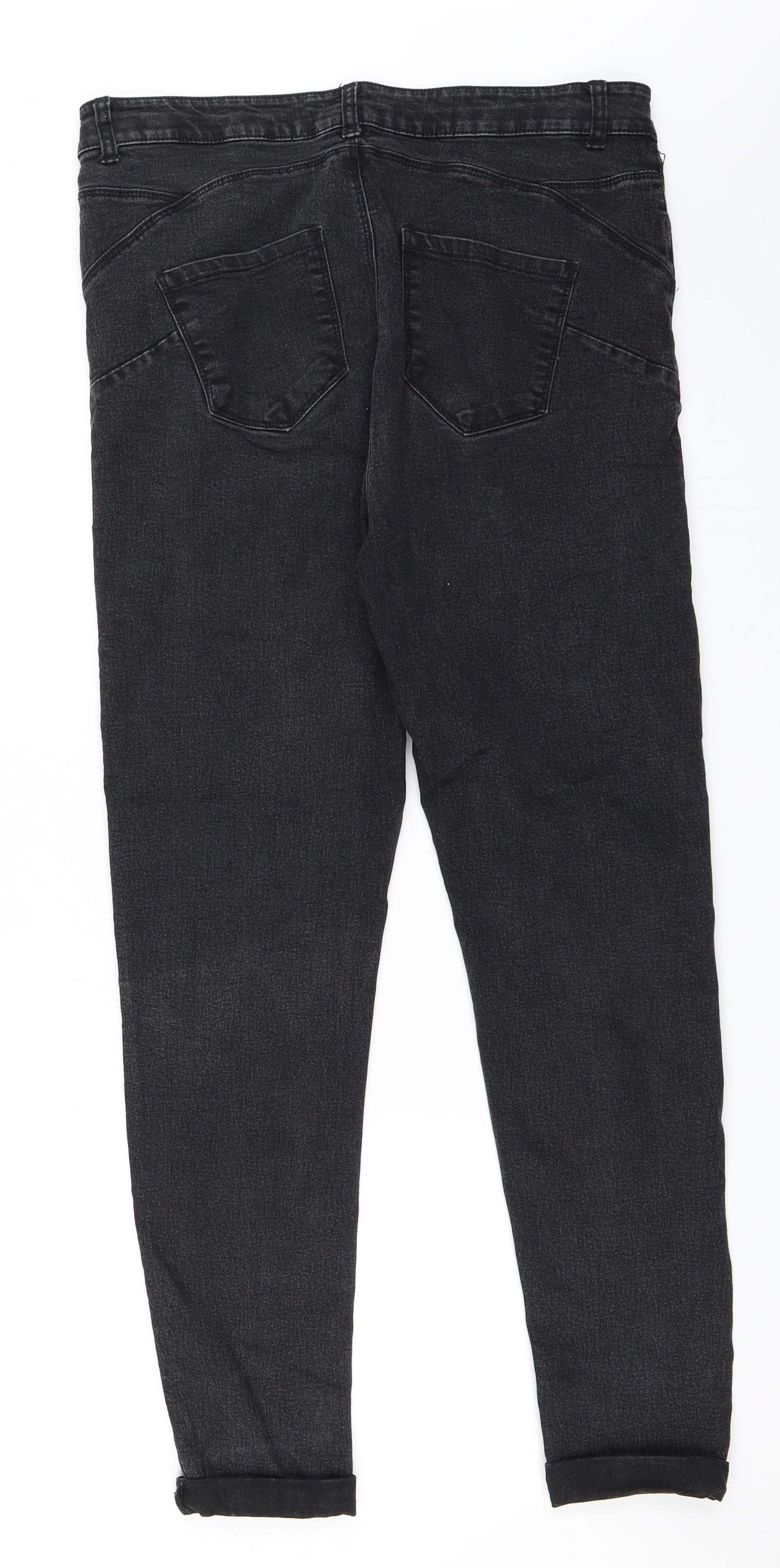 Pep&Co Womens Black  Denim Straight Jeans Size 14 L27 in