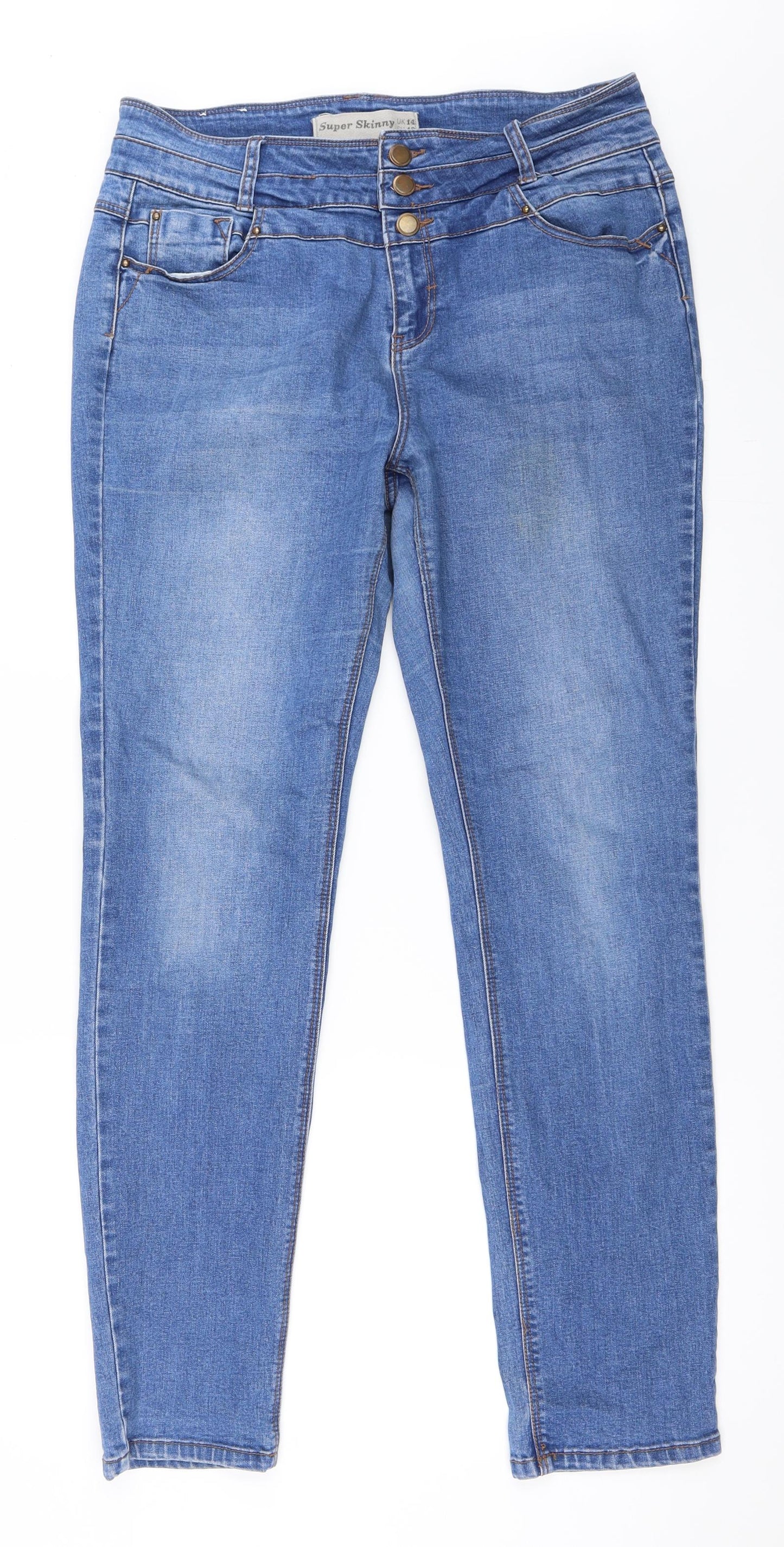 New Look Womens Blue  Denim Skinny Jeans Size 14 L30 in - Super Skinny