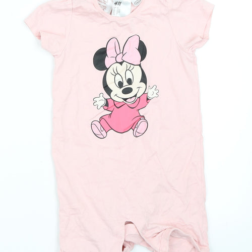 H&M Girls Pink   Babygrow One-Piece Size 18-24 Months  - Minnie Mouse