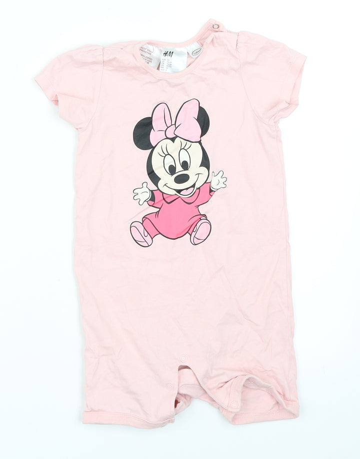 H&M Girls Pink Babygrow One-Piece Size 18-24 Months - Minnie Mouse