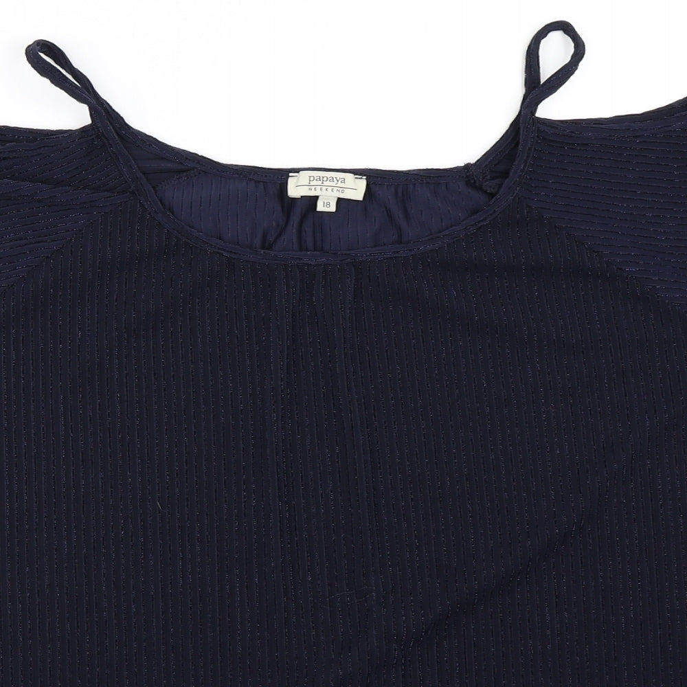 Papaya Womens Blue   Basic Blouse Size 18