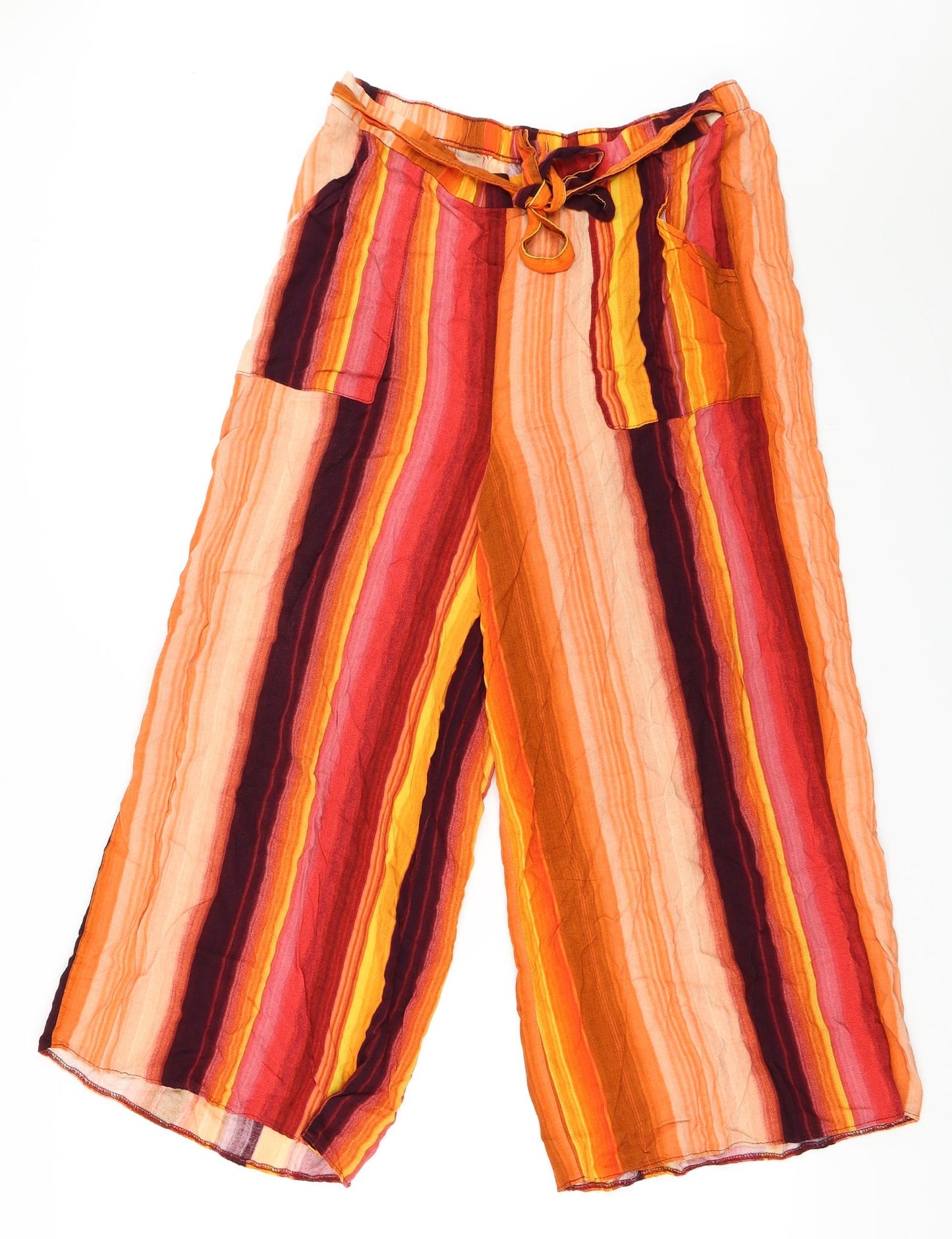 George Womens Orange Striped  Trousers  Size 16 L22 in