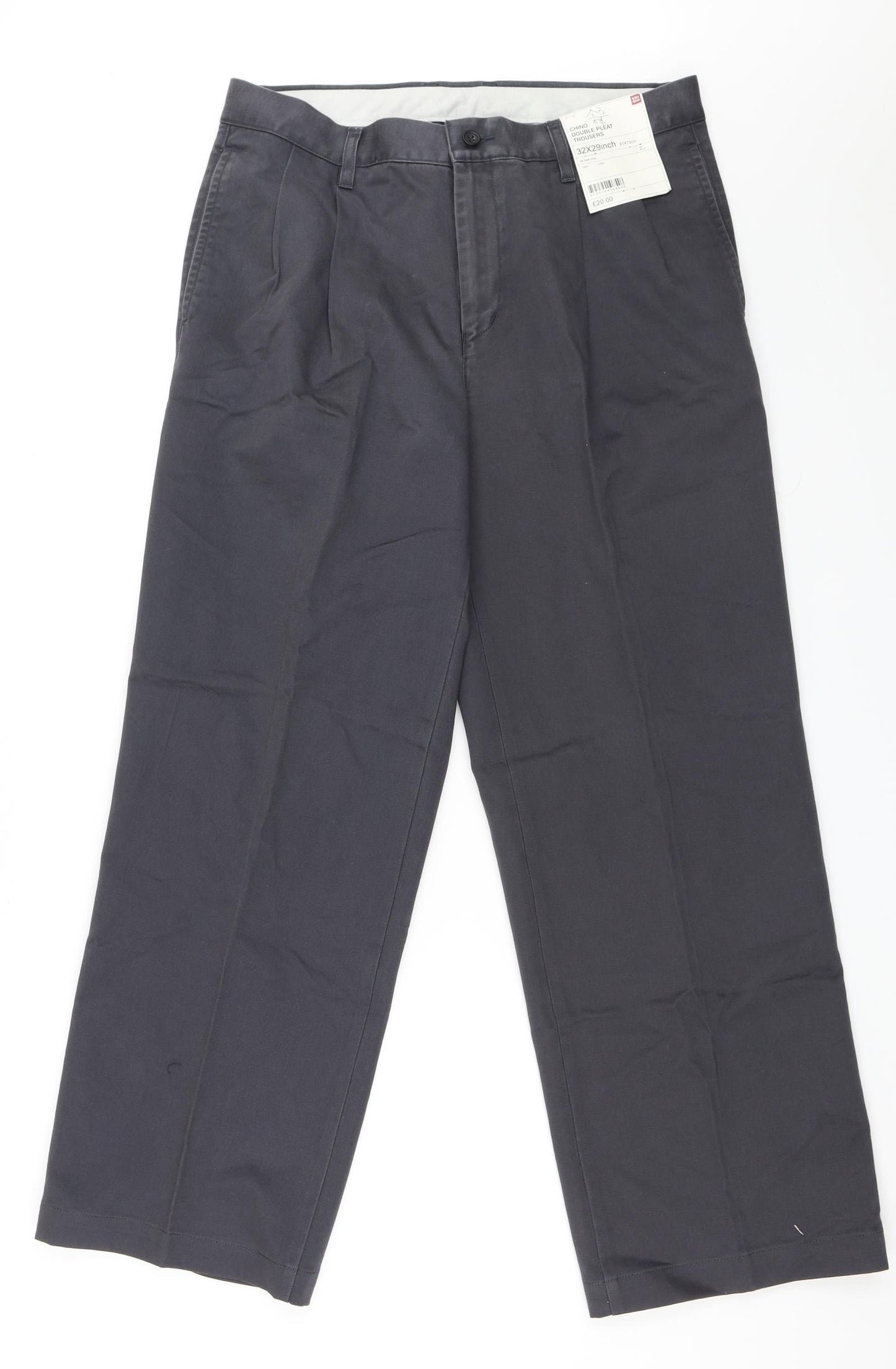 Uni Qlo Mens Grey   Chino Trousers Size 32 in L29 in