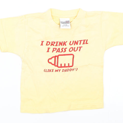 Atlantees Boys Yellow   Basic T-Shirt Size 6-9 Months