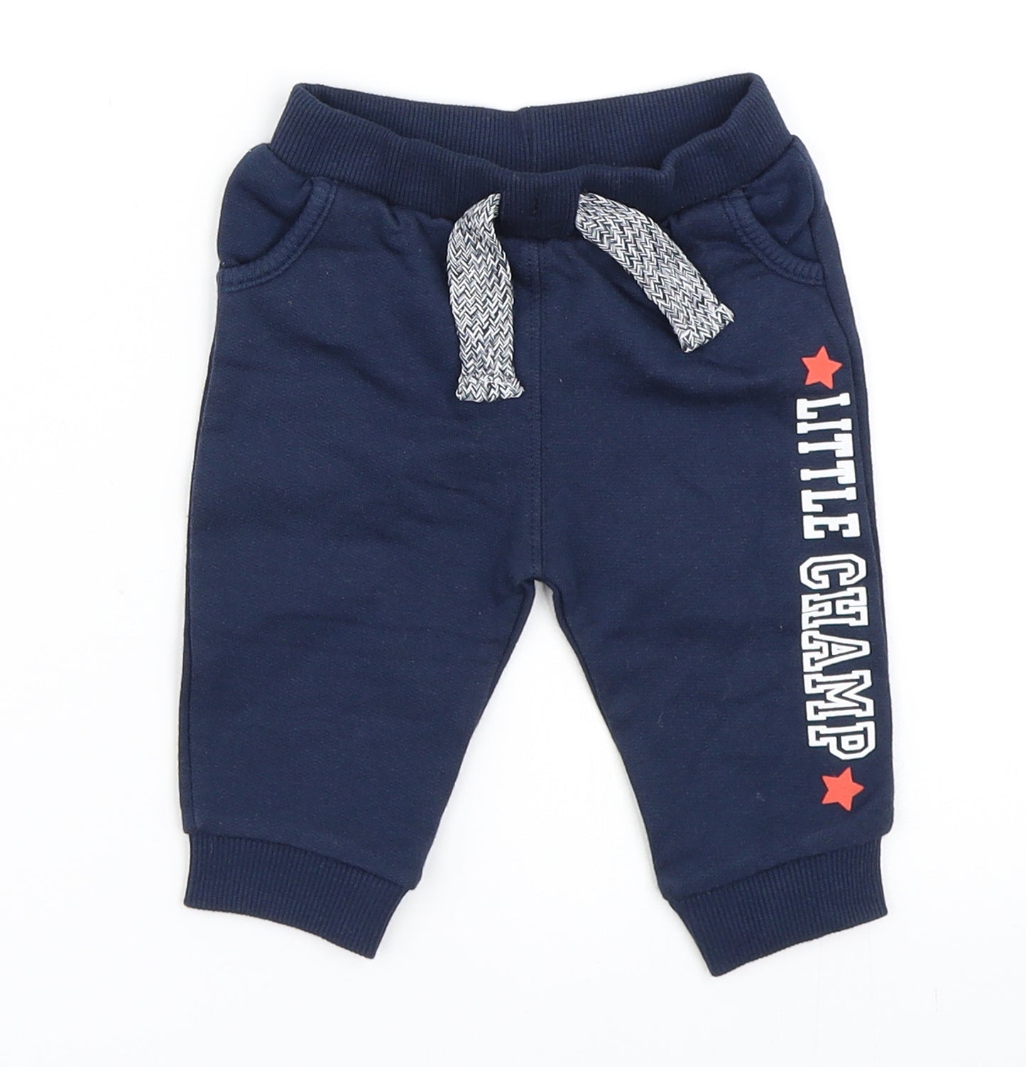 F&F Boys Blue   Jogger Trousers Size 3-6 Months