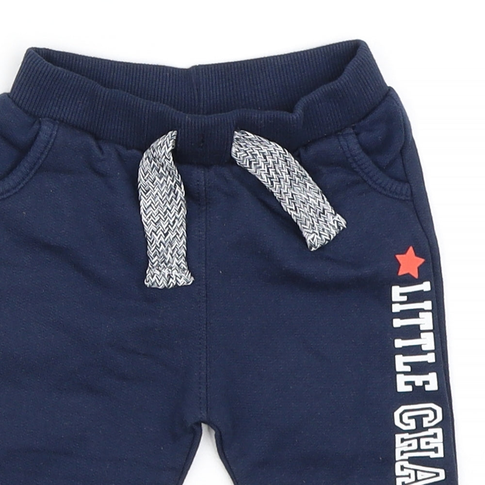 F&F Boys Blue   Jogger Trousers Size 3-6 Months