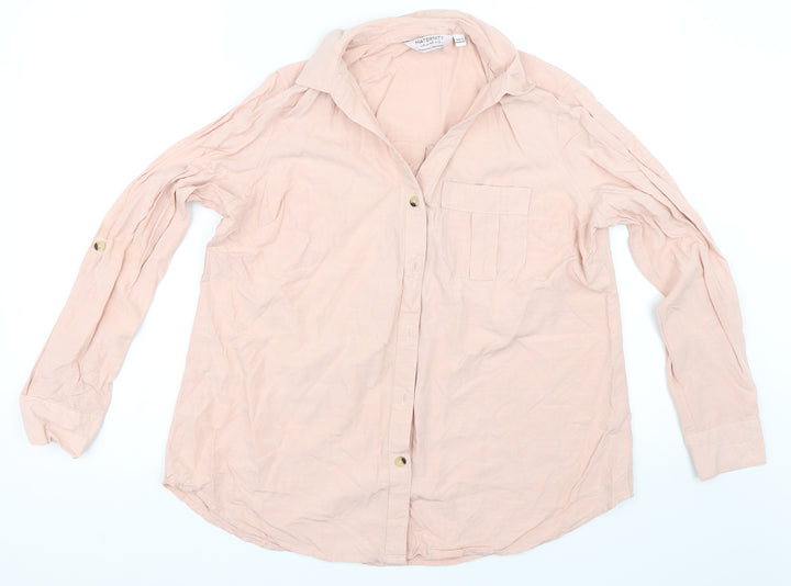 Dorothy Perkins Womens Pink Basic Button-Up Size 8
