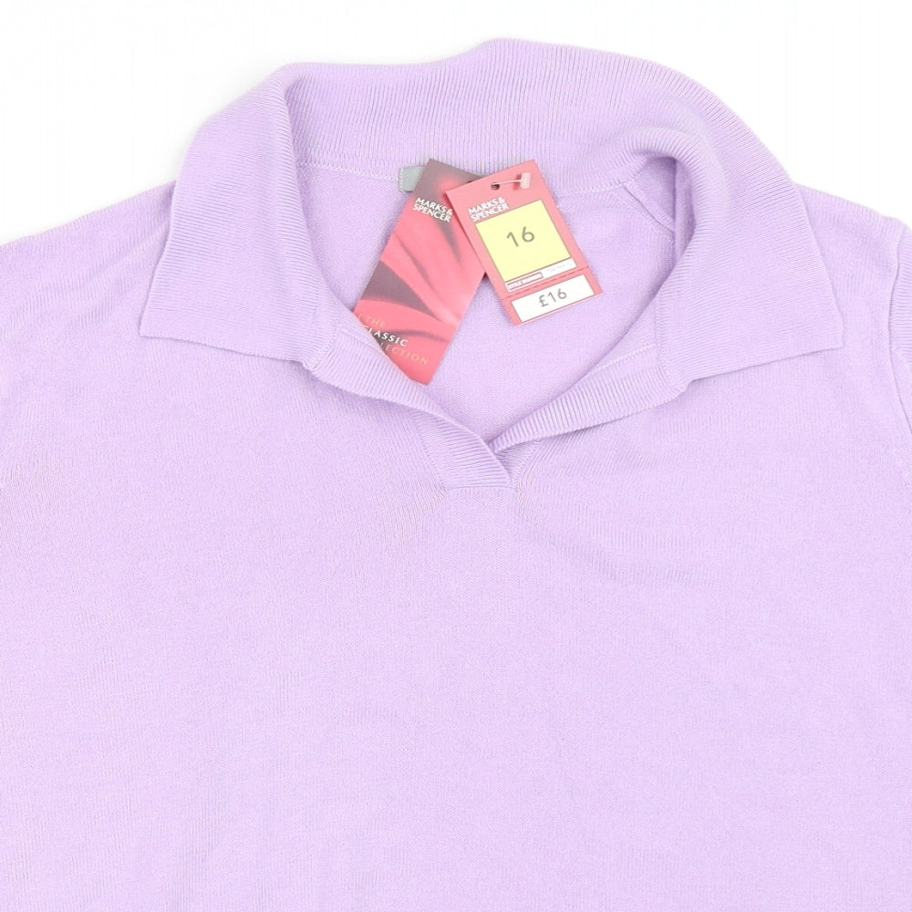 Marks and Spencer Womens Purple   Pullover Jumper Size 16