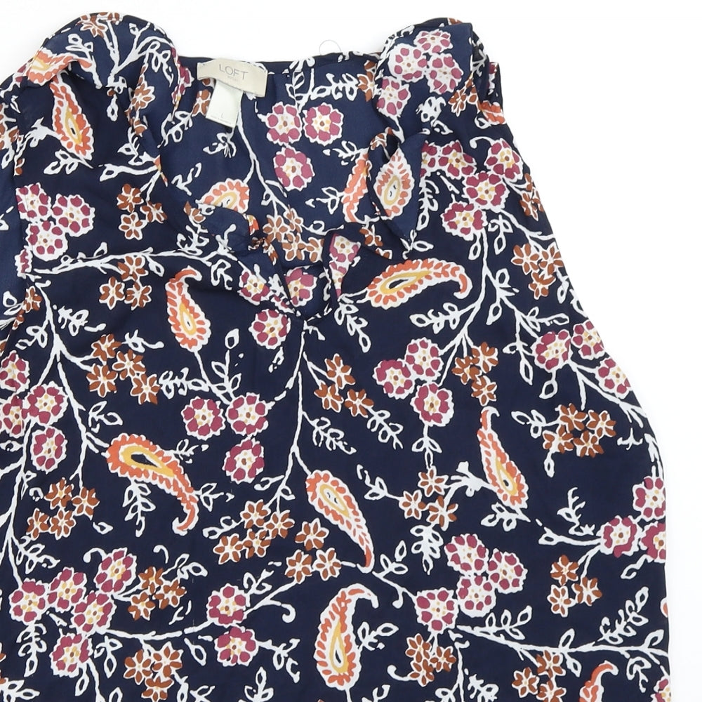 LOFT Womens Blue   Basic Blouse Size L