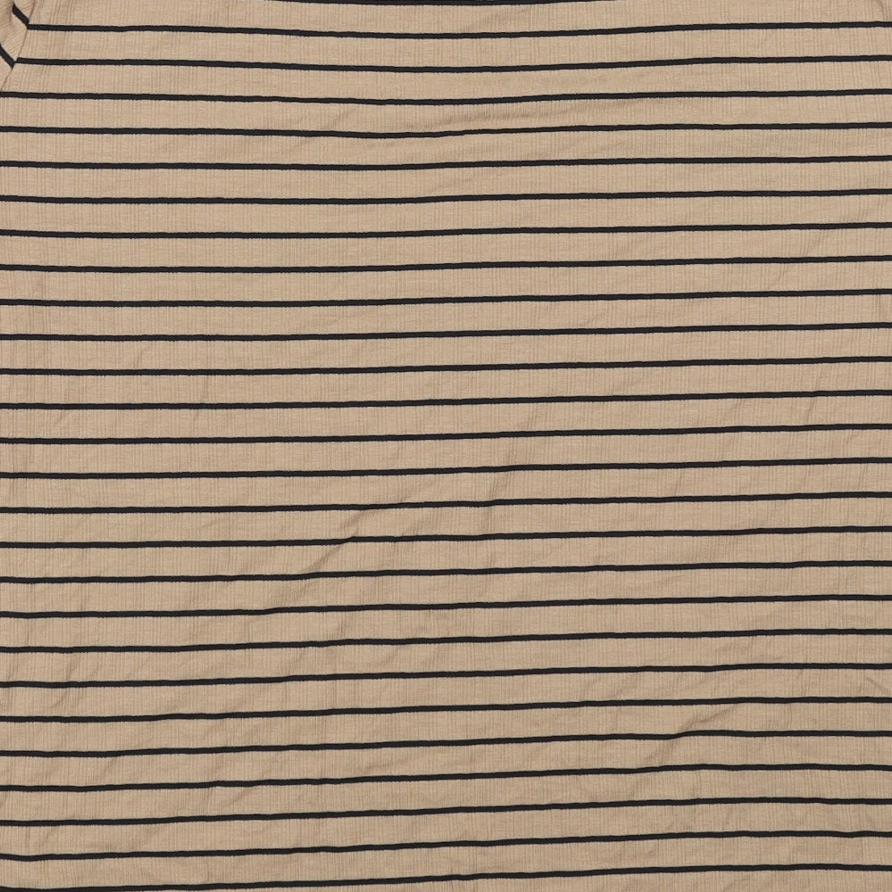 F&F Womens Beige Striped  Basic T-Shirt Size 20