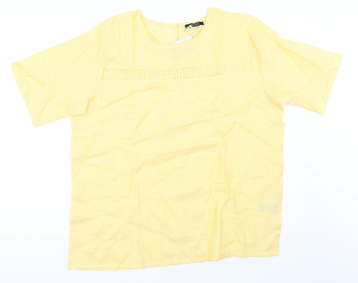 ESMARA Womens Yellow   Basic T-Shirt Size 16