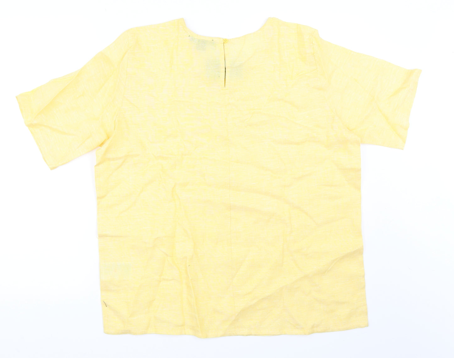 ESMARA Womens Yellow   Basic T-Shirt Size 16