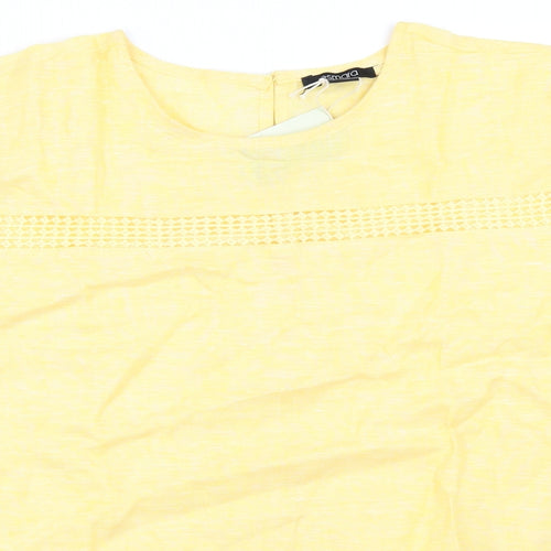 ESMARA Womens Yellow   Basic T-Shirt Size 16