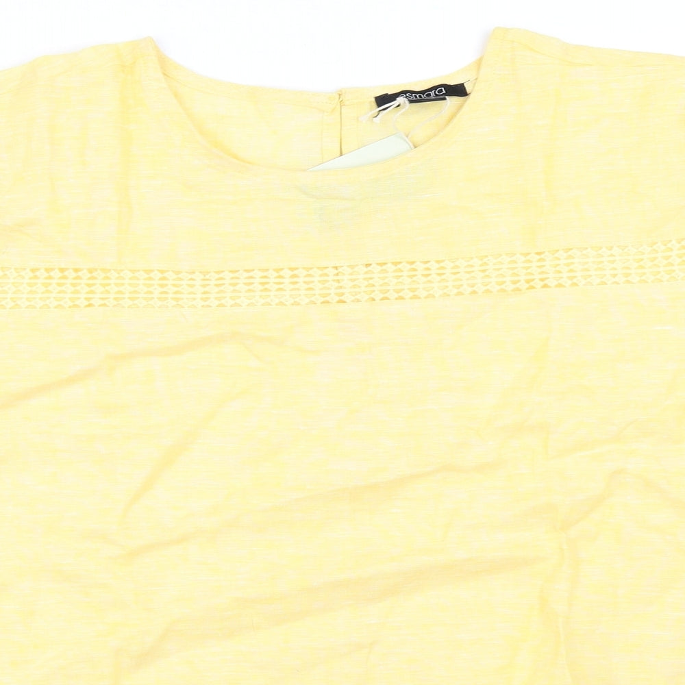 ESMARA Womens Yellow   Basic T-Shirt Size 16