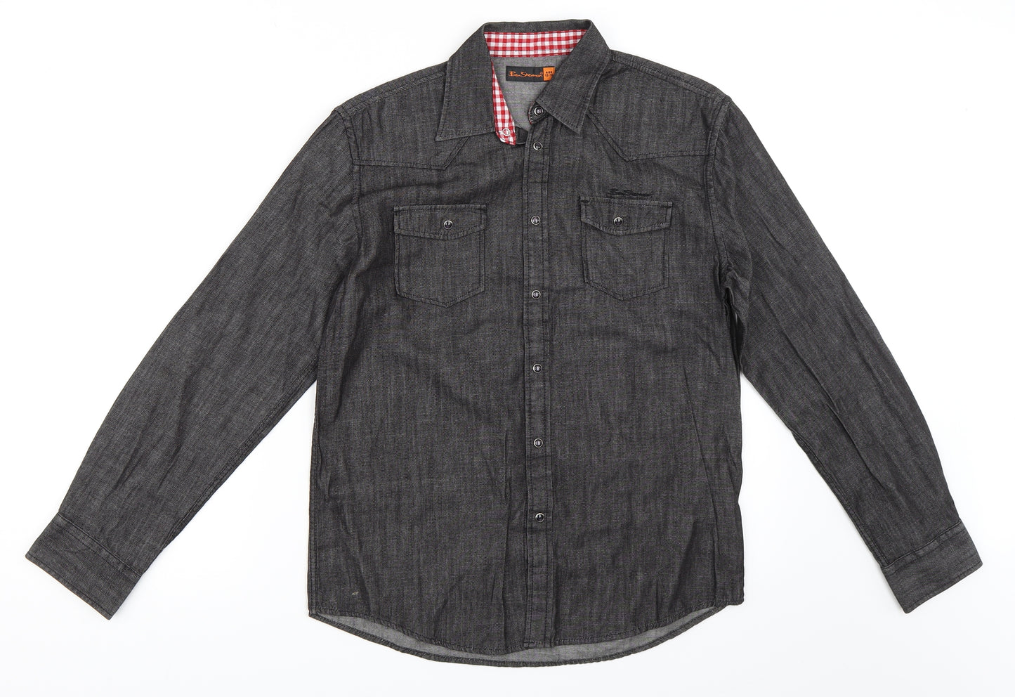 Ben Sherman Boys Black  Denim Basic Button-Up Size 12-13 Years
