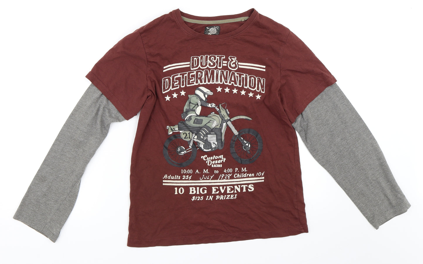 TU Boys Brown   Basic T-Shirt Size 12 Years