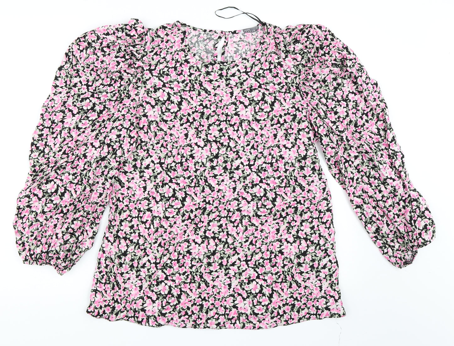 Papaya Womens Pink Floral  Basic Blouse Size 12